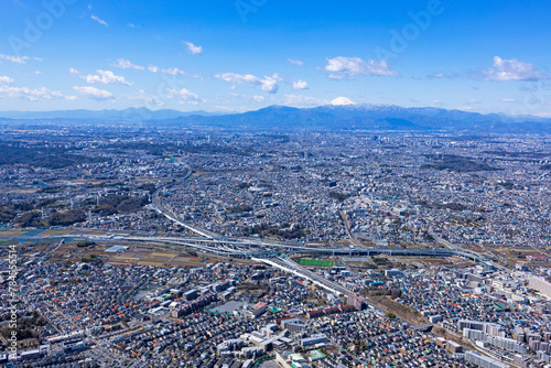 横浜青葉JCT・ハイウェーと富士山・2024撮影