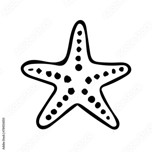 Starfish Drawing in Black and White