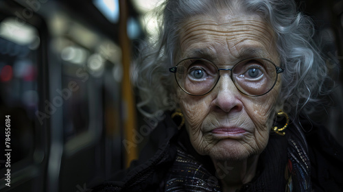 Viaje Espiritual: Mujer Mayor con un Rosario, Embarcando en un Camino de Devoción.