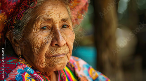 Devoción Dorada: Persona Mayor Mexicana con Símbolo Religioso, Reflexionando sobre el Viaje de la Fe © Lila Patel