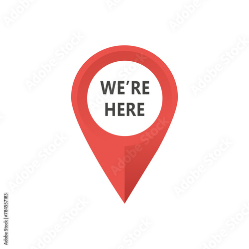 we're here location vector icon. Place symbol. Vector sign isolated on white background.