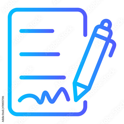 pen and paper gradient icon