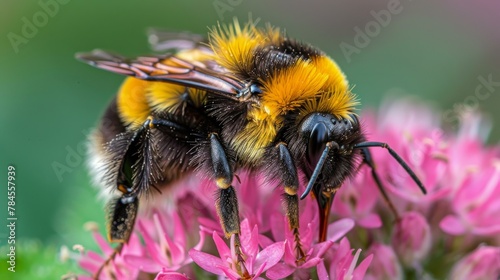 Bee Feeding on Flower Nectar
