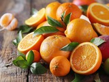 Different fresh citrus fruits