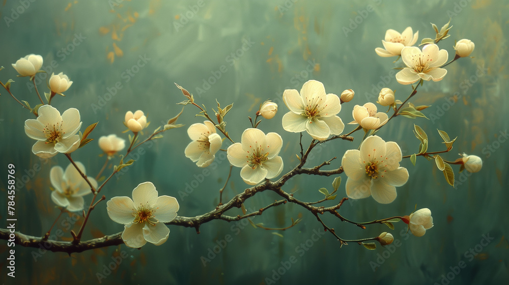 Whispering Blossoms: Cherry Branches in Bloom