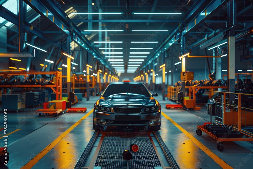 Interior of a automotive factory