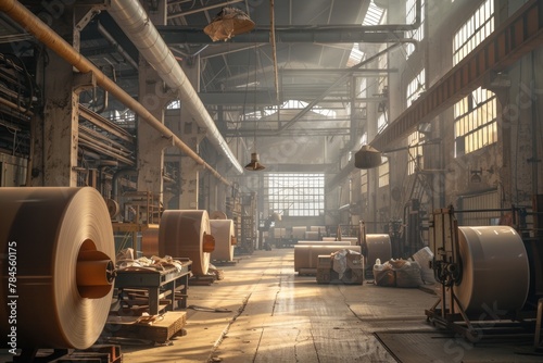 Interior of a paper industry factory photo