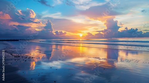 Gorgeous beach sunrise in Bali, Indonesia #784562313