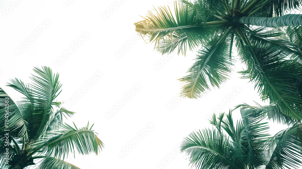coconut leaves on white background coconut leaves on white background