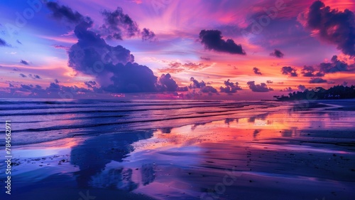 Gorgeous beach sunrise in Bali, Indonesia