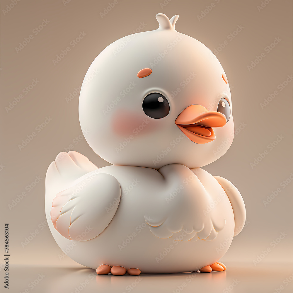 A cute and happy baby swan 3d illustration A cute and happy baby swan 3d illustration