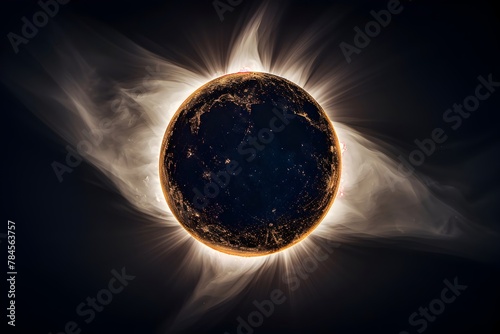 Dramatic Totality of a Captivating Solar Eclipse in the Cosmic Sky