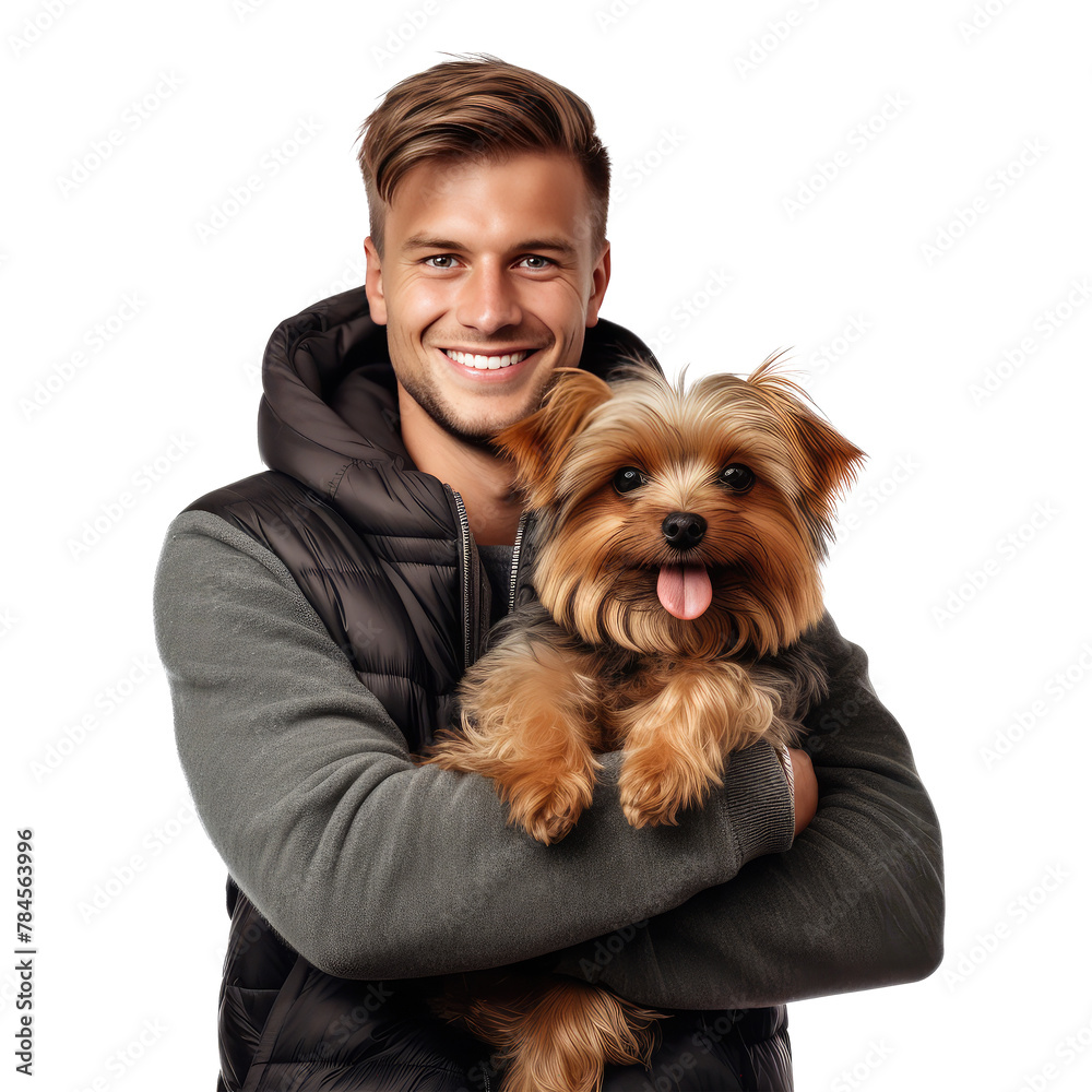 man hugging dog isolated on white man hugging dog isolated on white