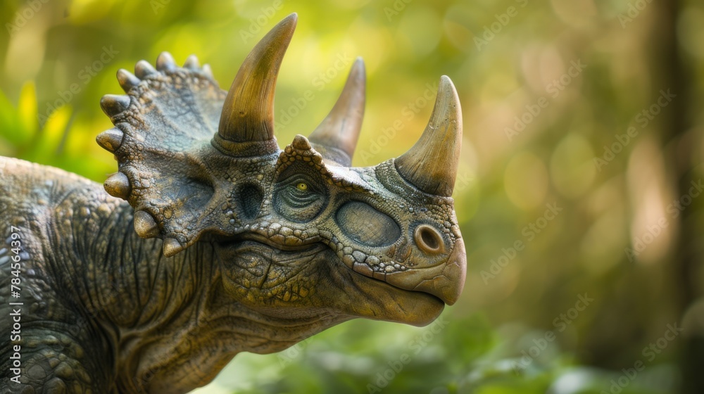 Close Up of Dinosaur Statue in Forest Close Up of Dinosaur Statue in Forest