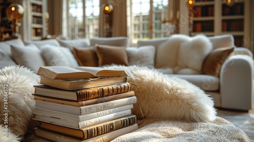 Cozy Home Library with Sunlight and Comfortable Reading Nook