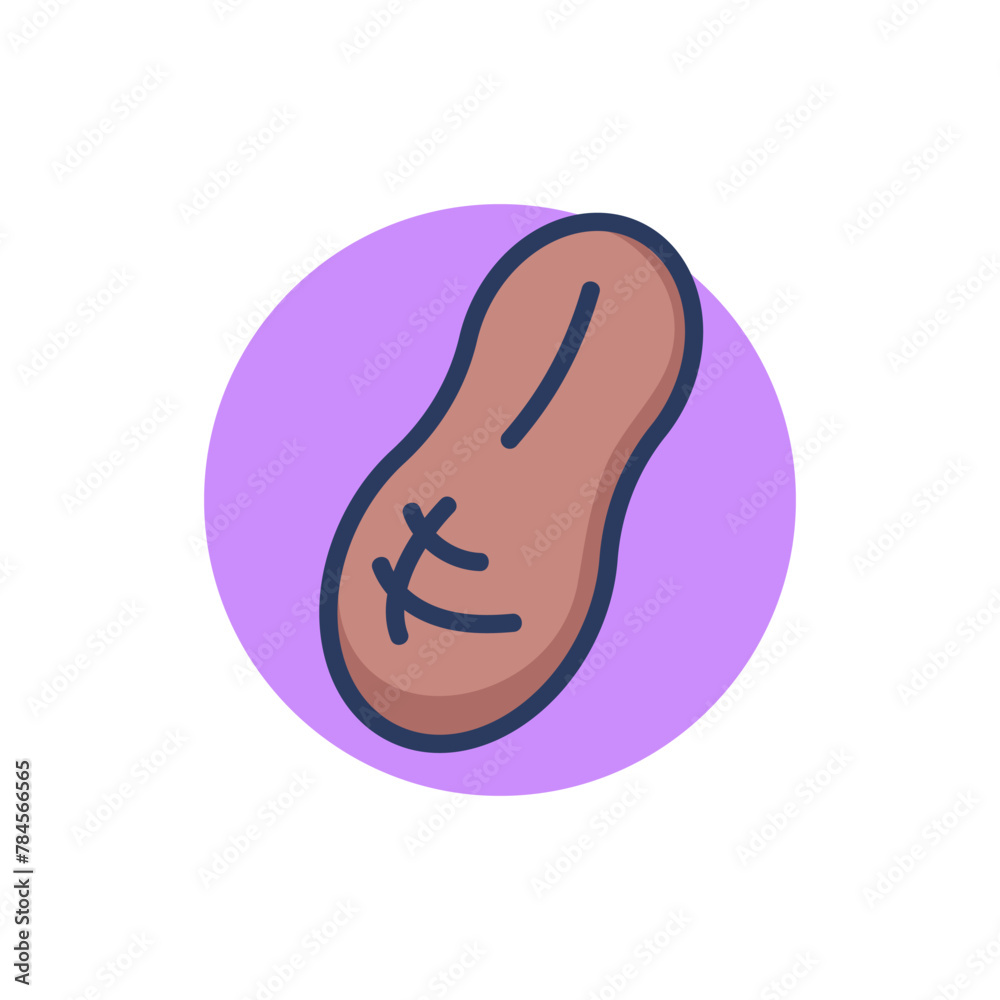 Peanut line icon. Nut, nutrition, food outline sign. Products and allergens concept. Vector illustration for web design and apps Peanut line icon. Nut, nutrition, food outline sign. Products and allergens concept. Vector illustration for web design and apps