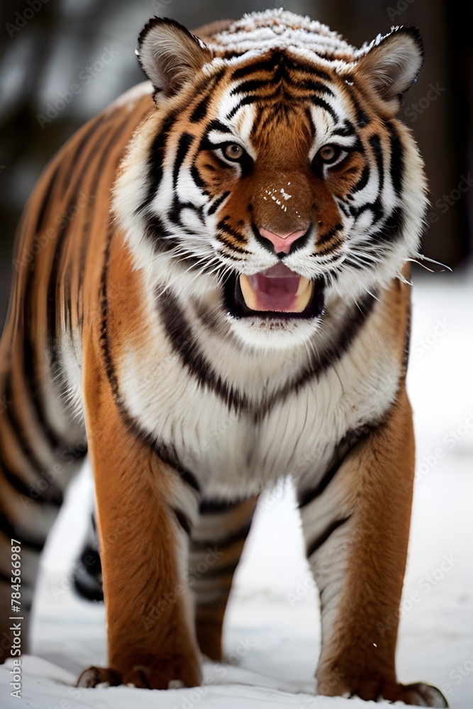 Fototapeta premium tiger in the snow