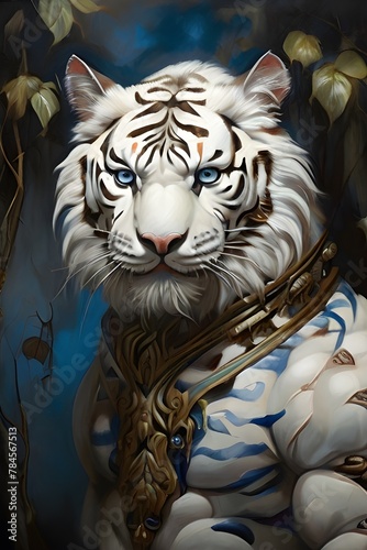white tiger in the night