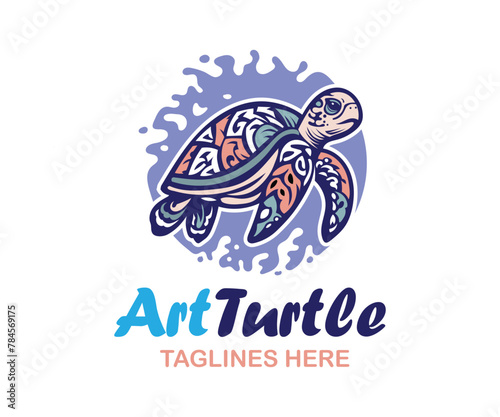 abstract sea turtle graphic art design concept
