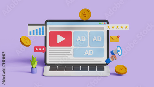 Quadro su tela Online advertising on social media