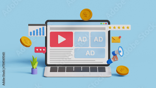 Quadro su tela Online advertising, Social Media Campaign, Digital Marketing
