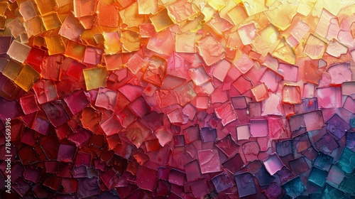 Close Up of a Multi Colored Glass Mosaic