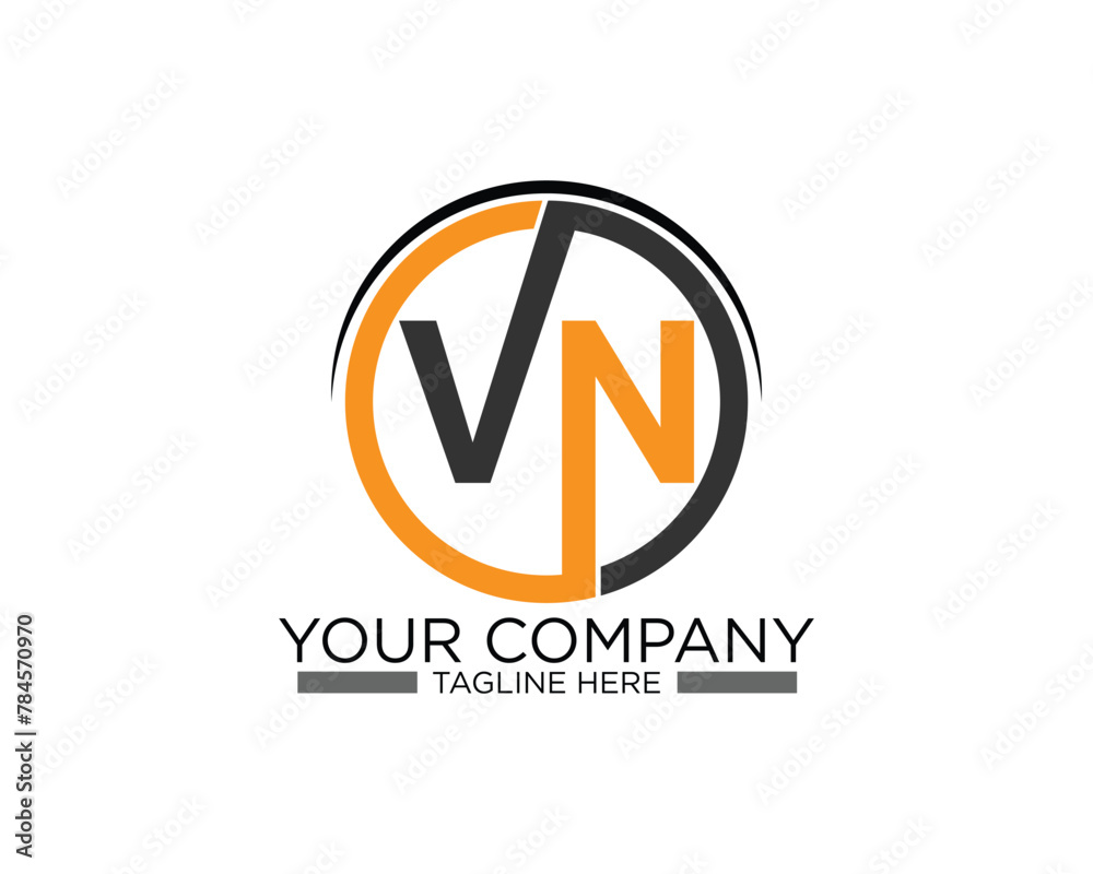 VN alphabet creative logo design. VN alphabet creative logo design.