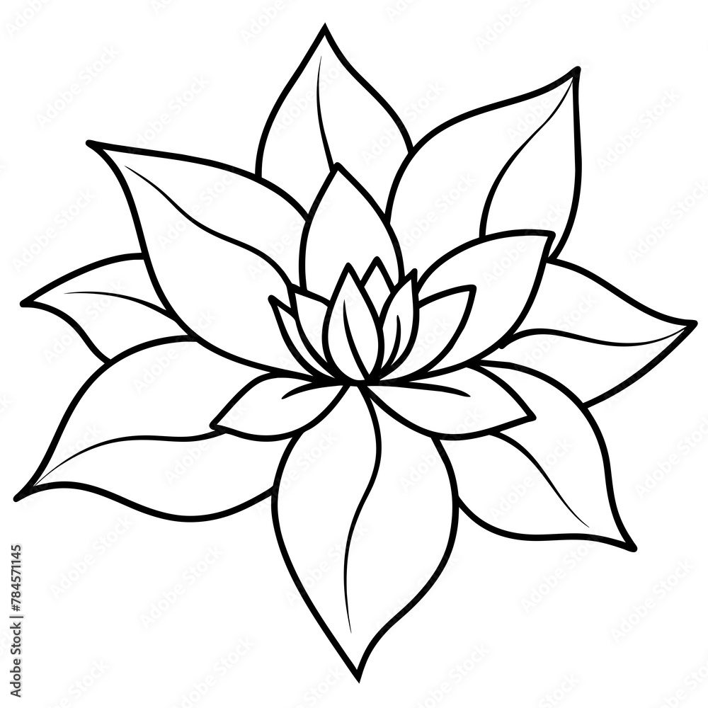 Flower vector illustration with line art.
Flower vector illustration with line art.