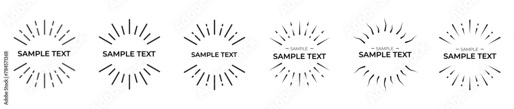 sun beam sun ray circle text title template