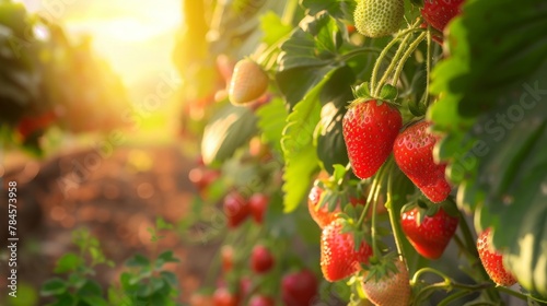 strawberries grow in the garden harvest.  