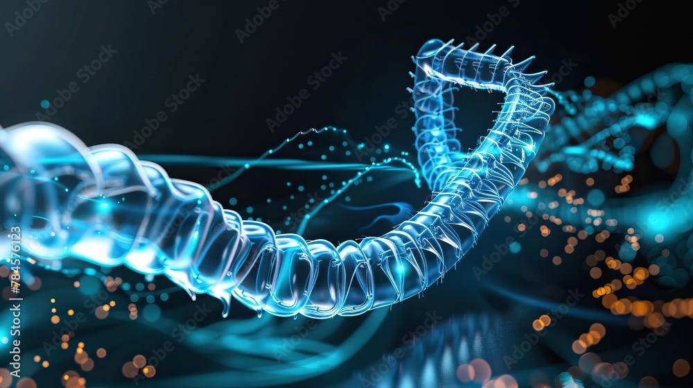 3d rendering of a glowing blue double helix 3d rendering of a glowing blue double helix