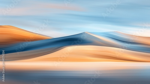 Surreal Desert Dunes at Twilight - Abstract Landscape Art photo