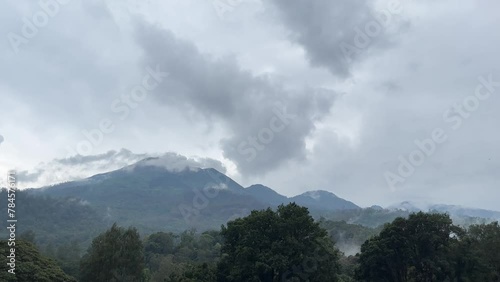 View of mountains covered in clouds, mountain views from afar
