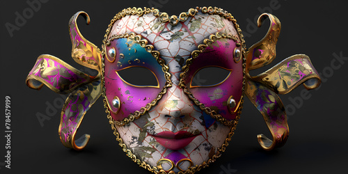 Golden Carnival Mask from Brazil Festival