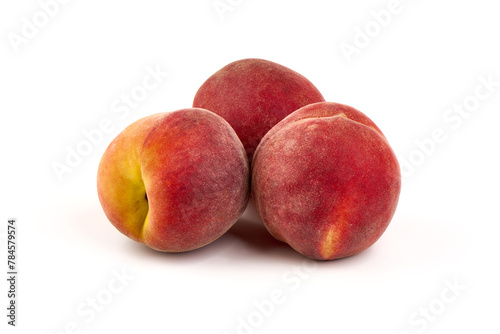 Fresh peaches  isolated on white background.