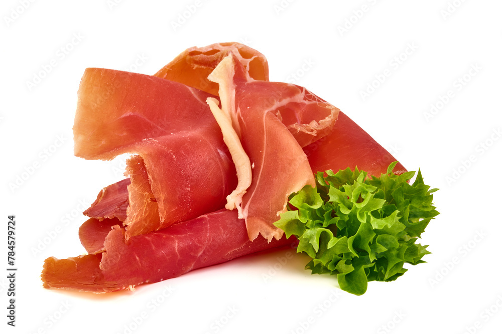 Jamon, jerked meat, isolated on white background. High resolution image. Jamon, jerked meat, isolated on white background. High resolution image.