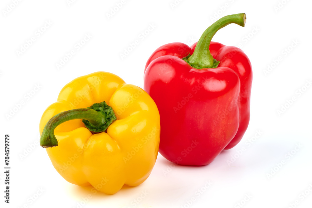 Ripe bell peppers, isolated on white background. Ripe bell peppers, isolated on white background.