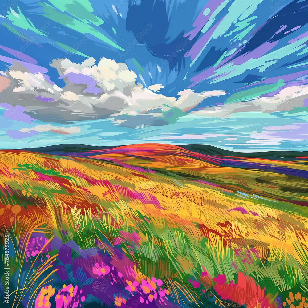 vibrant abstract landscape