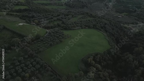 Aerial video farmer's fields near the town of Nicotera, Italy  photo