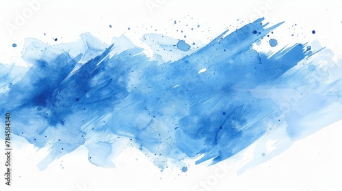 Blue line concept in watercolor on transparent background. photo