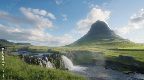 Beautiful Iceland landscape with amazing mountain view, background. © John_Doo78