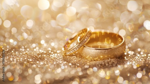 Engagement ring on bokeh background