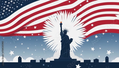 American Independence Day. independence of the USA. holidays in America. the flag of the USA. statue of liberty. American freedom. The American Dream photo