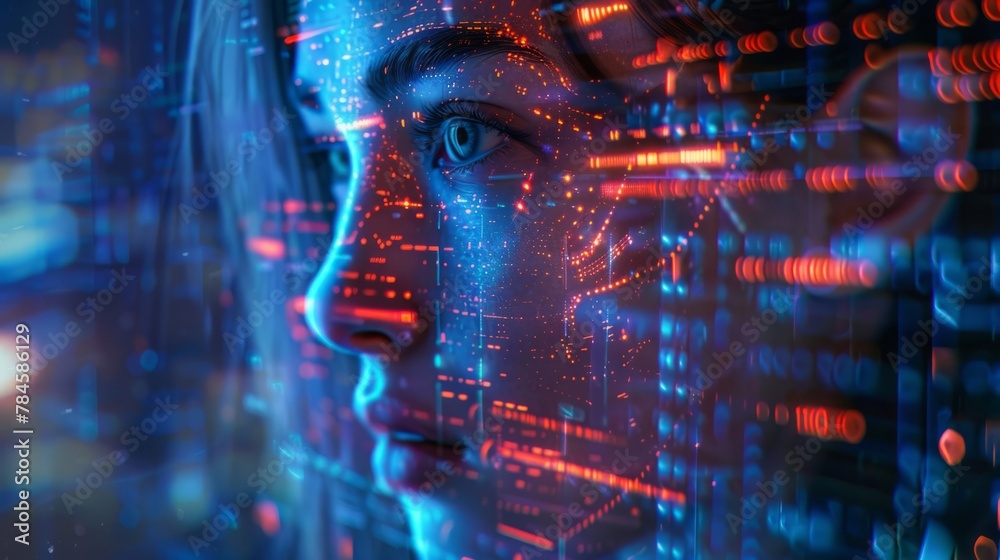 portrait of a woman with a digital glitch effect portrait of a woman with a digital glitch effect