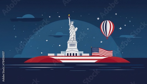 American Independence Day. independence of the USA. holidays in America. the flag of the USA. statue of liberty. American freedom. The American Dream photo