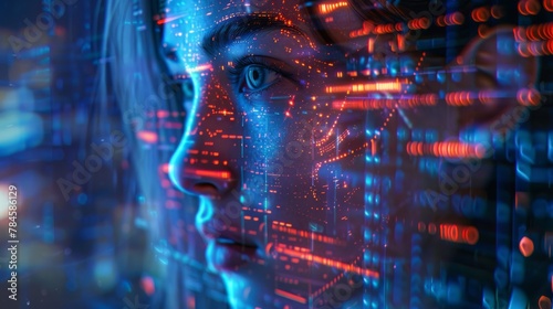 portrait of a woman with a digital glitch effect