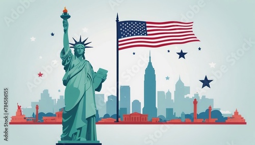 American Independence Day. independence of the USA. holidays in America. the flag of the USA. statue of liberty. American freedom. The American Dream photo