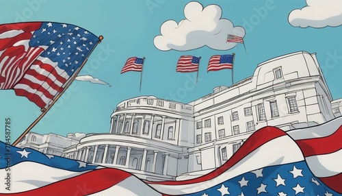 American Independence Day. independence of the USA. holidays in America. the flag of the USA. statue of liberty. American freedom. The American Dream photo