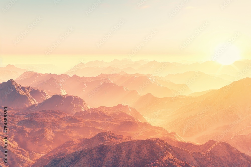 A breathtaking mountain landscape at sunrise.
