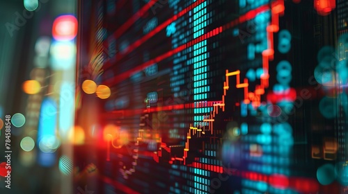 Concept of rising crude oil prices, visualized by an upward arrow on a stock exchange trading display.